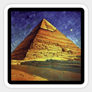 Pyramid of Egypt, Vincent van Gogh style, oil on canvas Sticker